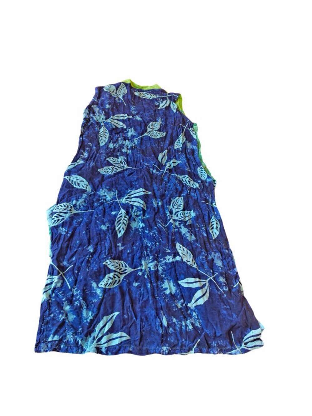 Vintage 90s The Planet Blue Floral Rayon 2pc Dress Set Boho Hippie Festival XL - Picture 11 of 14